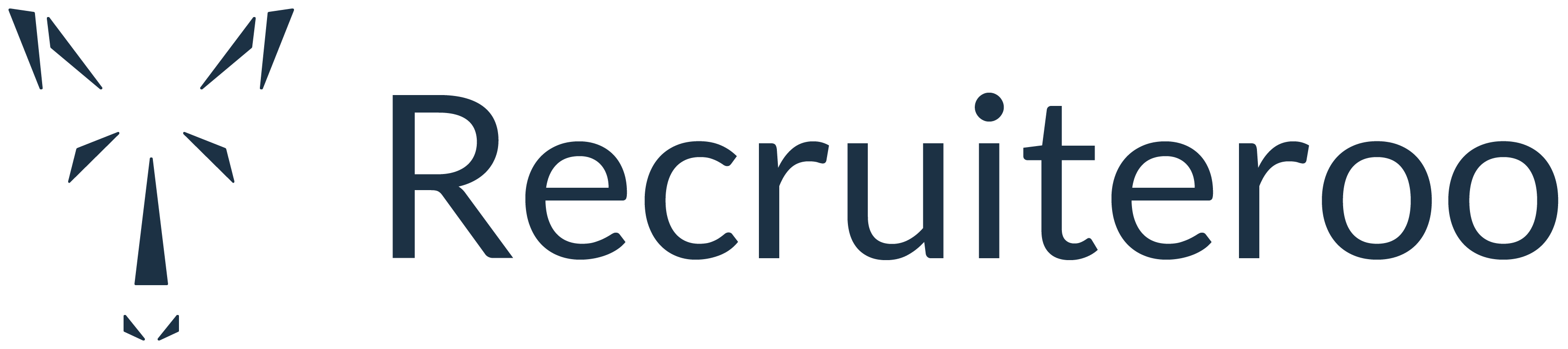 Wort-Bild Marke mit einem Logo eines abstrahierten Känguru und dem Schriftzug Recruiteroo